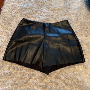 Caren Forbes Faux Leather Mini Skort